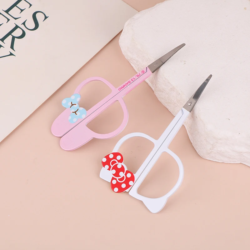 Sanrio Cute Cartoon Eyebrow Scissor Eyelashes Nose Hair Remove Stainless Steel Fine Straight Tip Scissors Makeup Beauty Tools