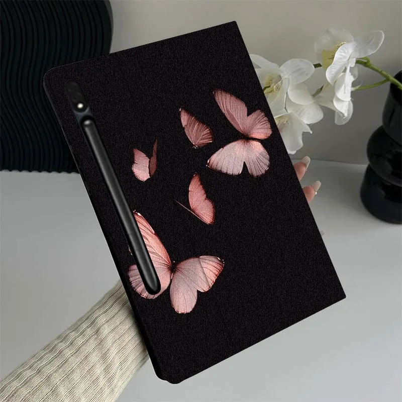 

Pink Butterfly Group Flying Tablet Case For Samsung Galaxy Tab S7 S8 S9 S10 FE Lite Gift