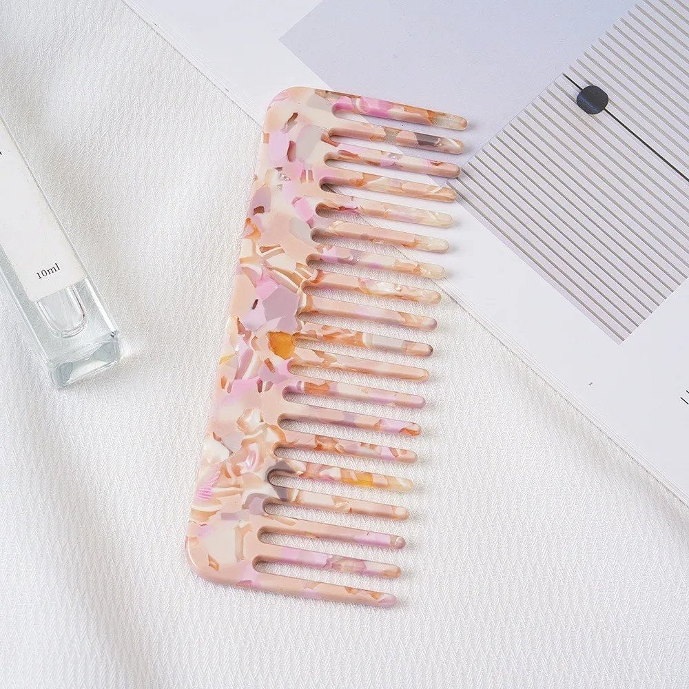 Acetate Sheet Acetate Hair Comb Colorful Marble Grain Print Marble Pattern Comb Smooth Polished Surface Anti Static