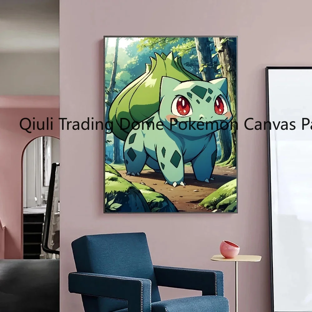 HD Pokemon Leinwand Malerei Anime Figuren Bulbasaur Poster und drucken Aquarell Wand kunst Bild moderne Wohnkultur Kinder Geschenke