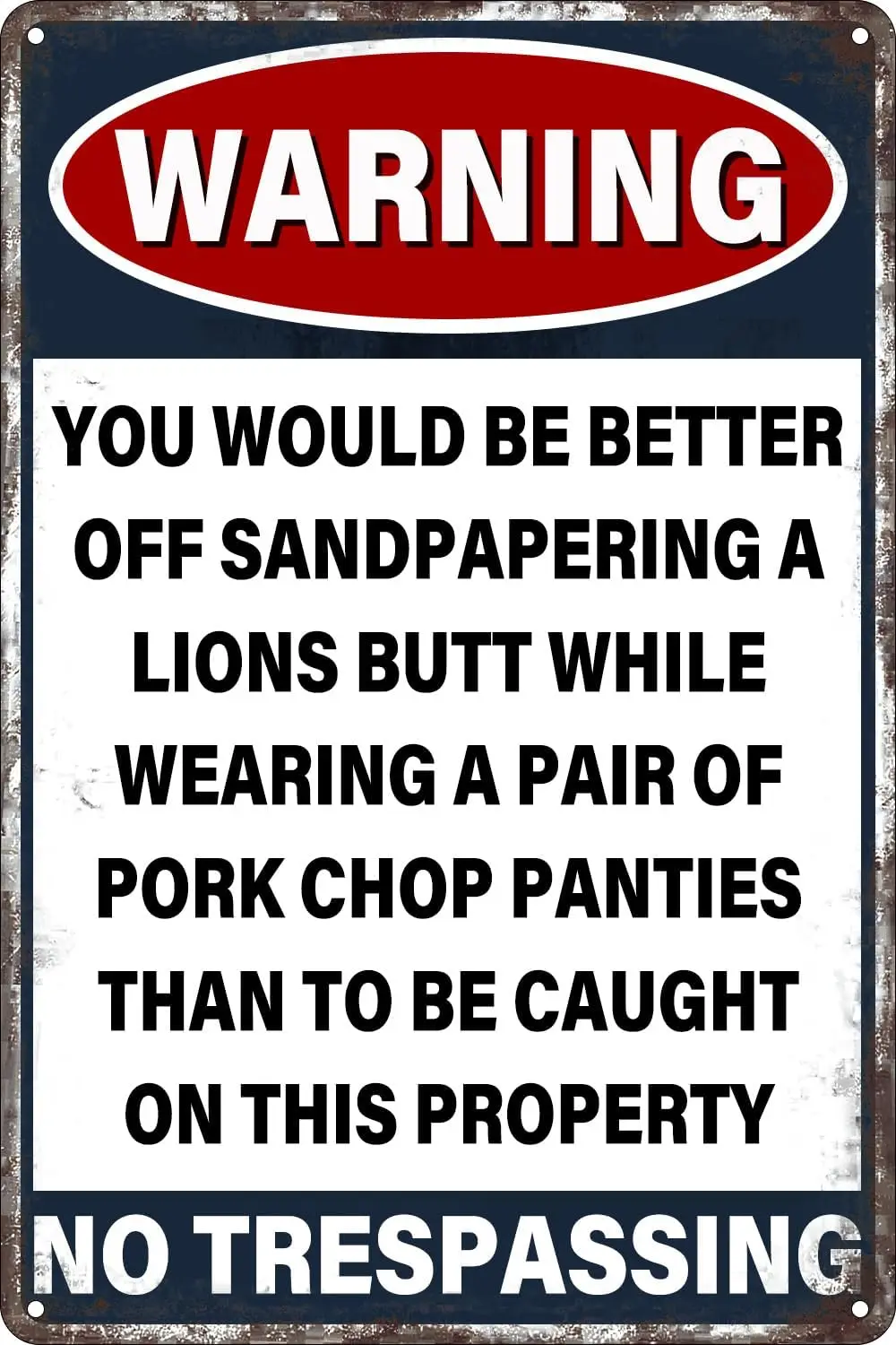 Warning Retro Metal Tin Sign You Would Be Better Off Sand Papering a Lions Butt Funny Vintage Poster for Home Man Cave Gara sign