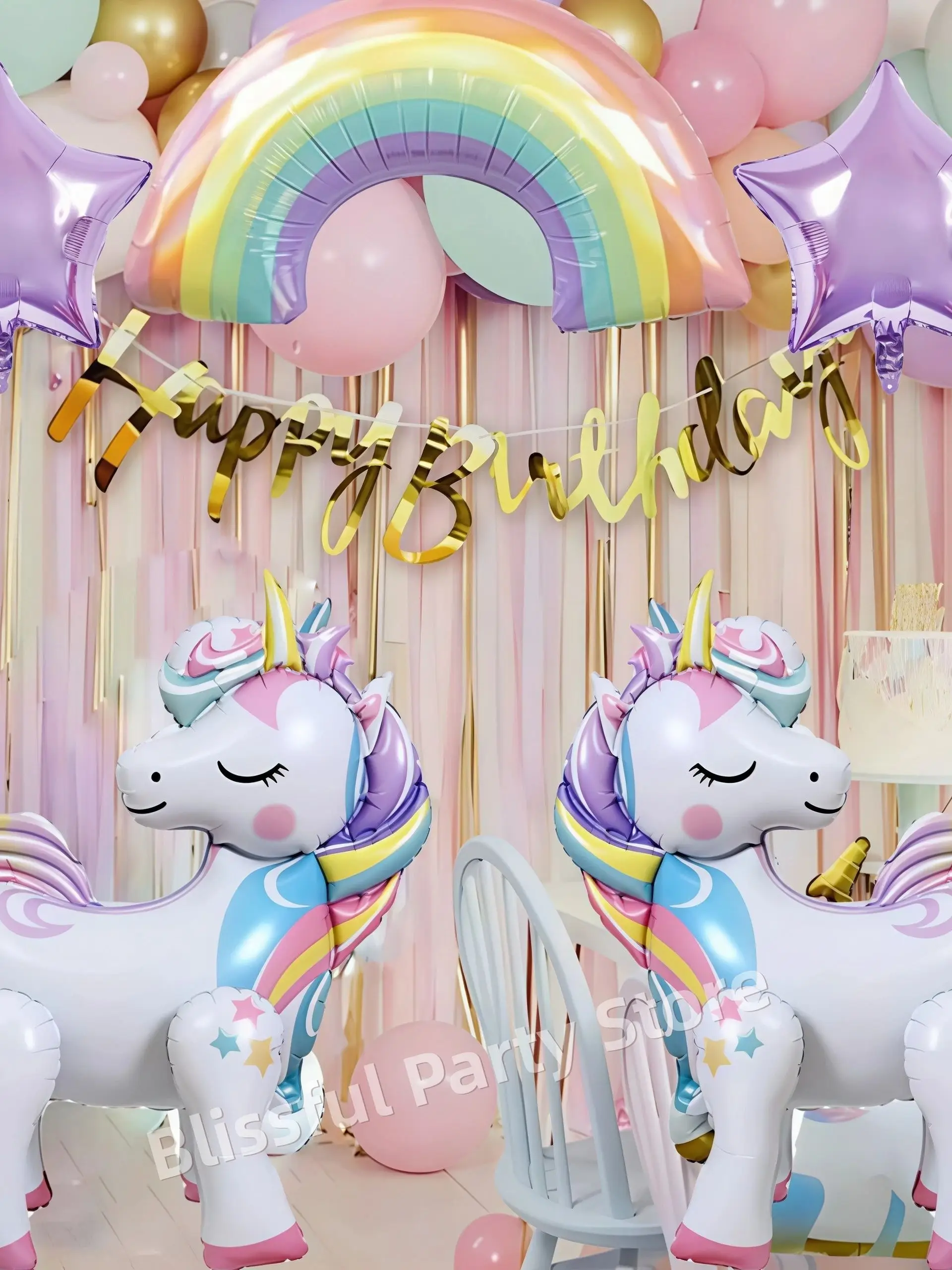 Eenhoorn Ballonnen Verjaardag Decoratie Regenboog Eenhoorn Folie Ballon Feestartikelen Kamer Decor Kinderen Meisjes Gunst Baby Douche Globos - afbeelding 2