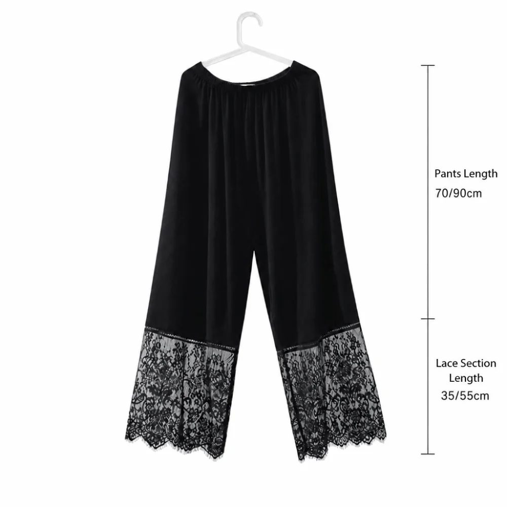 Elastic Waistband Lace Underwear Cropped Pants Breathable Single Thin Layer Legging Pant Skin-Friendly Anti Expose Inner Liner