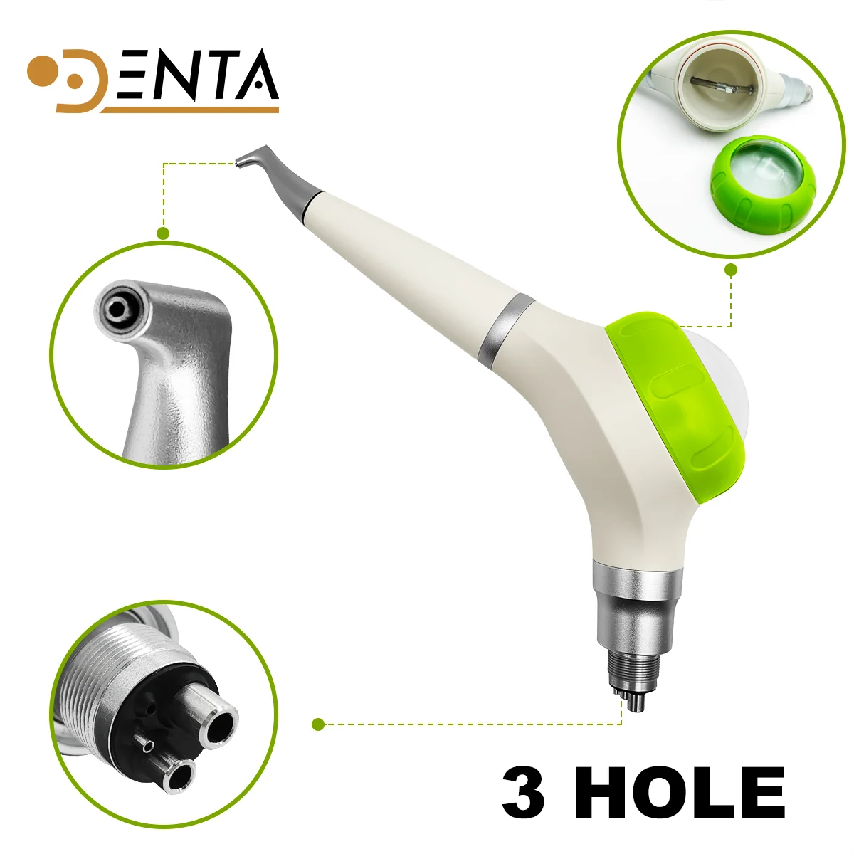 

3 Hole Air Prophy Jet Dental Hygiene Air Polisher Tooth Polishing nozzle Handpiece Whitening Clean Spray Sandblaster FIT EMS