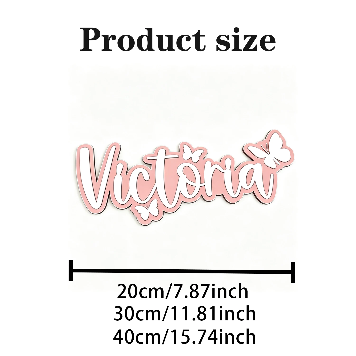 1Pc Custom Cartoon Butterfly Name Wooden Name Plaque,Home Room Office Wall Door Decor,DIY Paintable,Birthday Wedding Gift view 5