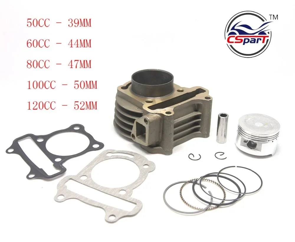 GY6 50CC 60CC 80CC 100CC 120CC 39MM 44MM 47MM 50MM 52MM Cylinder Piston Ring Gasket Kit Taotao Keeway Scooter Parts