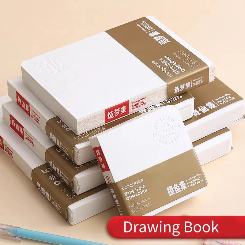 Handheld Drawing Book 200g thick White Cardboard MINI Portable Watercolor Pocket Sketch Book Blank Graffiti Drawing Book