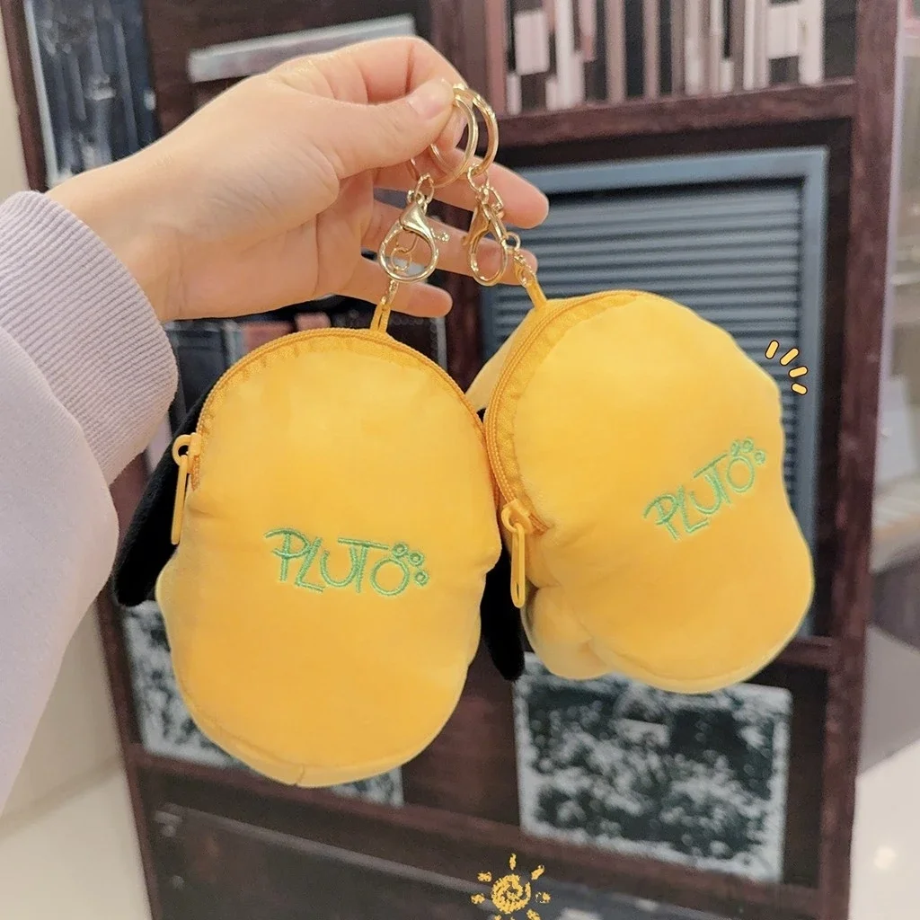 만화 플루토 인형 가방 펜던트 봉제 애니메이션 강아지 인형 가방 귀여운 동전 지갑 이어폰 보관 가방 생일 선물 소녀용