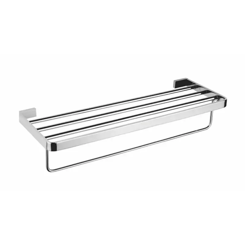 Chrome Brass Towel Rack Wall Mounted Bathroom Accessories Heavy Duty Shower Hanger Bar Holder for Hotel Home Bath Hardware
