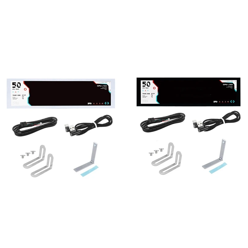 XTECH 8.8Inch Computer Temp Monitor (Dynamic Theme Supported), IPS Type C Secondary Screen CPU RAM HDD Data FPS Monitor