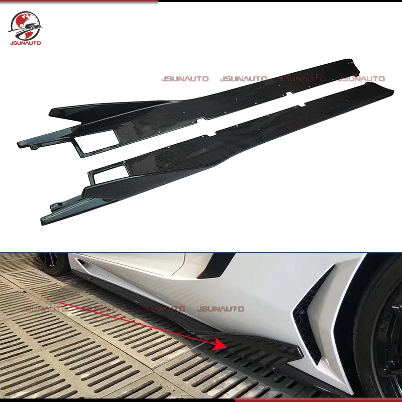 

Боковые юбки из углеродного волокна для Lamborghini Aventador LP700 LP720 LP750, модифицированная накладка из углеродного волокна премиум-класса для боковой пластины Aventador
