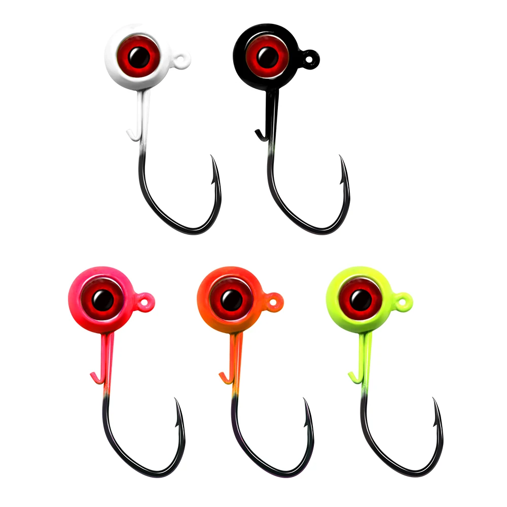 ZYZHE 4pcs/Bag JIG Head Hooks 0.9/1.75/3.5/7/10G 5colors High Strength Sharp Hooks Freshwater Fishing Hooks Soft Bait Hooks