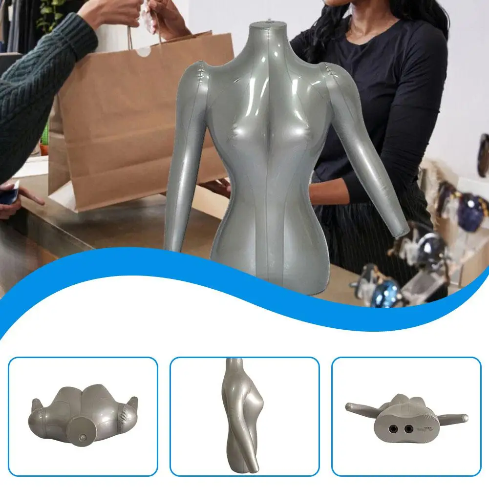 1Set PVC Gonfiabile Modello Femminile Manichino Parte Superiore Del Corpo Durevole A Prova di Perdite Espositori di Abbigliamento Puntelli Finestra di Abbigliamento Espositori Modelli