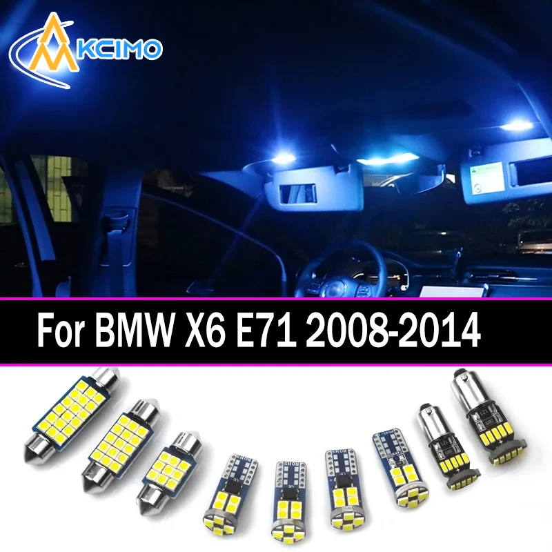 

Kcimo LED для BMW X6 E71 2008-2014 Премиум Яркий светодиодный внутренний купол Карта багажника Комплект автомобильных светодиодных ламп Canbus Автомобильный светодиодный светильник
