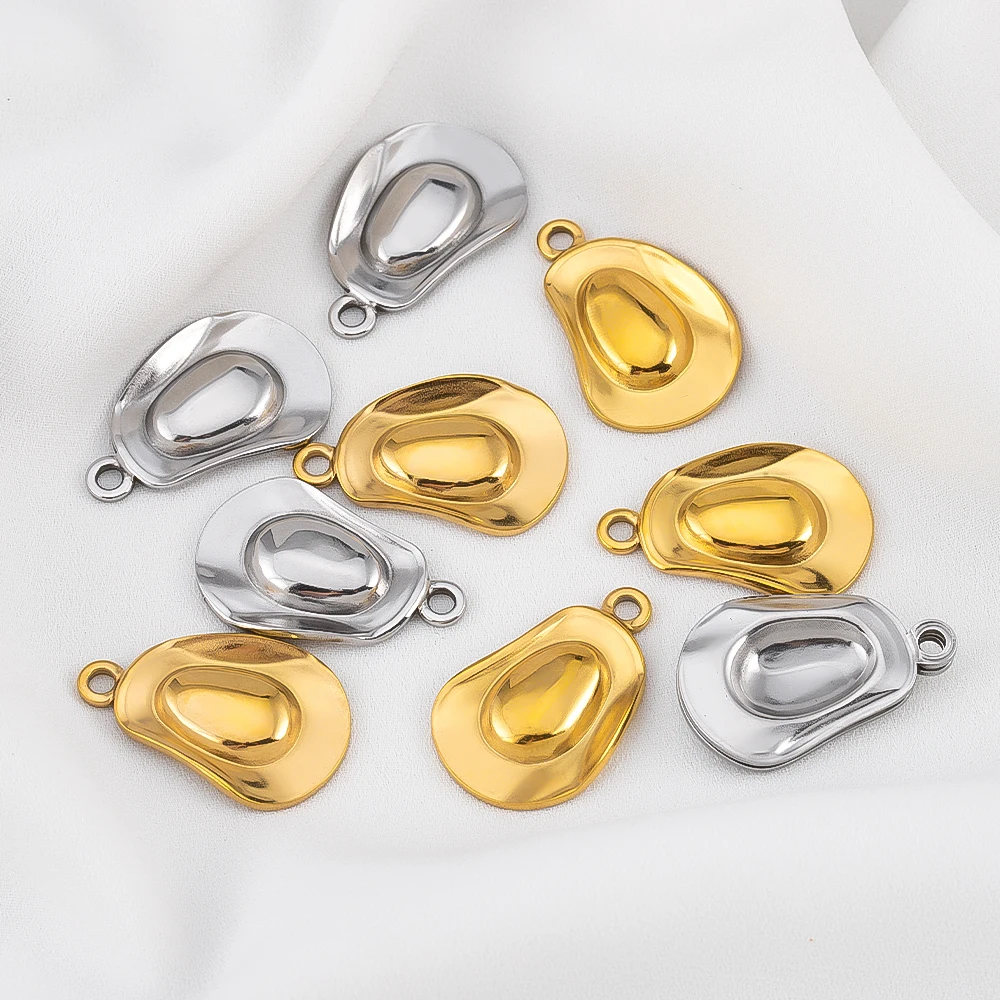 

2 шт., гладкая ковбойская шляпа из нержавеющей стали, подвеска для сапог для DIY, ожерелье в стиле хип-хоп, панк, серьги, аксессуары для изготовления ювелирных изделий