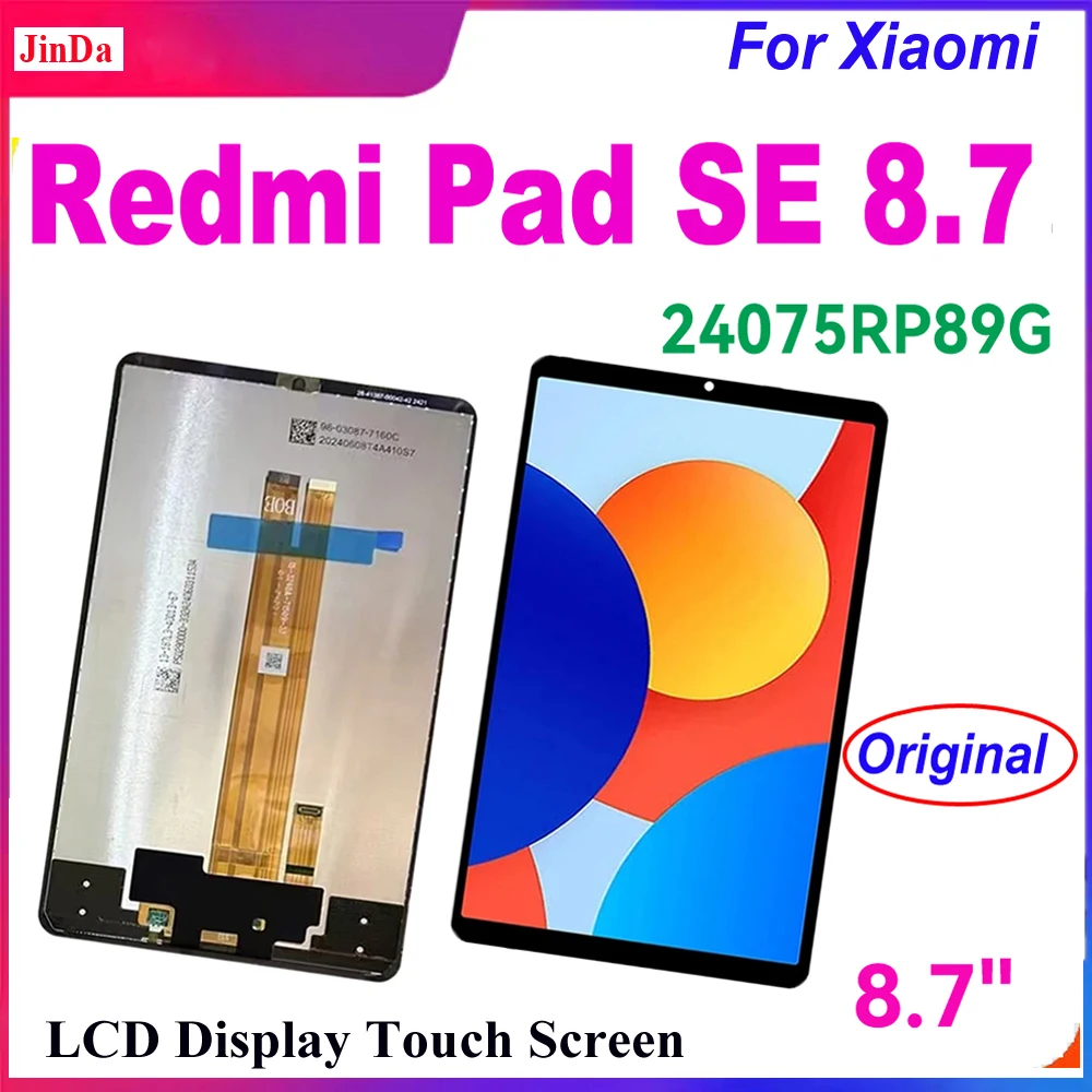 

AAA+ 8,7-дюймовый ЖК-дисплей для Xiaomi Redmi Pad SE 8.7 24075RP89G, сенсорный экран, дигитайзер, стеклянная панель в сборе, запасные части