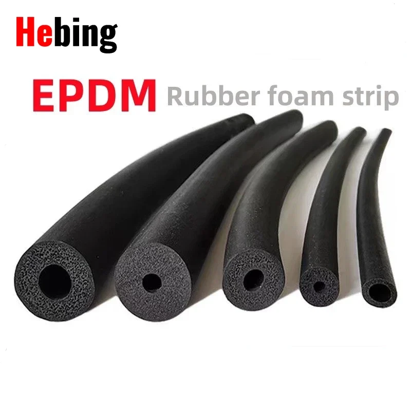 

3M EPDM Rubber Foam Strip Sponge Bar PPR Pipe Sponge Foam Car Door Filler Machine O Type Rubber Tube Black EPDM Foaming Strip