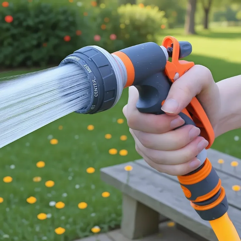 ​​High Pressure Water Gun - 8-Function Adjustable Sprinkler Head for Garden and Car Washing​​