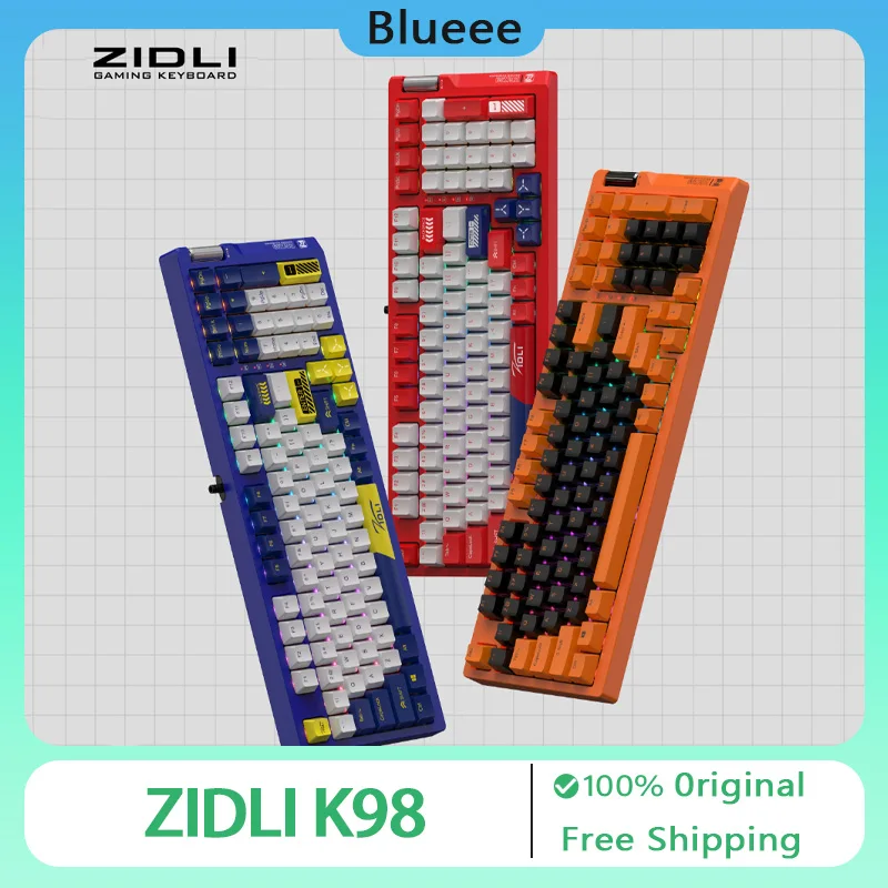 

ZIDLI K98 Wired Mechanical Keyboard Optical Axis Keycpas PBT Side Cutting RGB Customized Hot-swap 98 keys Esports Gaming Keybord