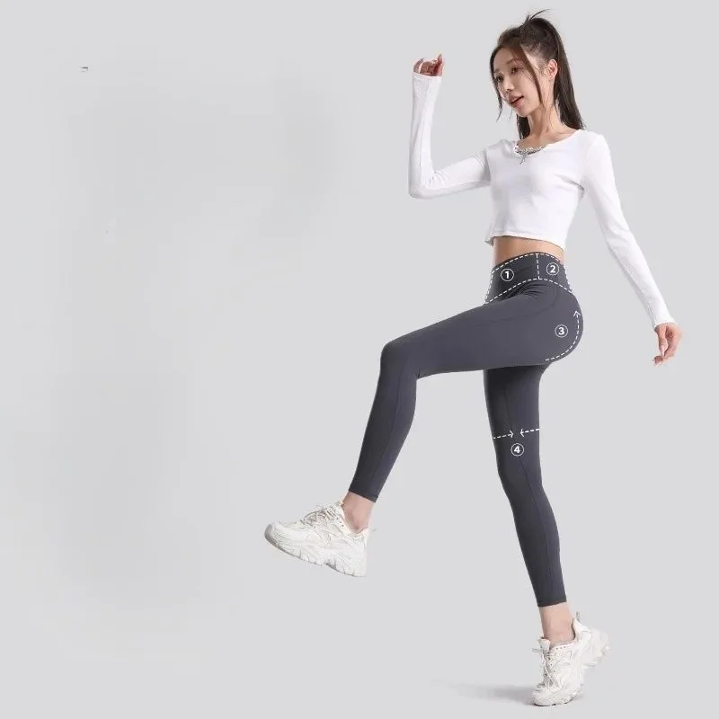 Yogabroek Groot formaat Dameskleding Kawaii Feestelijk Effen Heuplift Sneldrogend Cartoon Utility Anti-Pilling Europese stijl Groot formaat