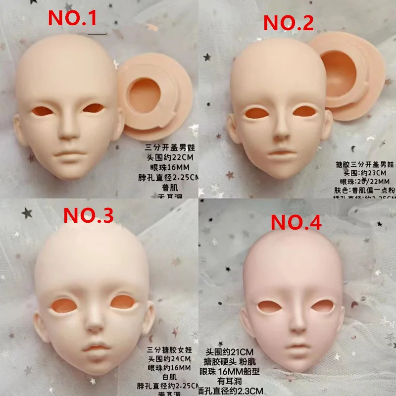 1/3 BJD Female Makeup Head 60cm Doll's Accessories with Eye Children Play House Dress Up Toy