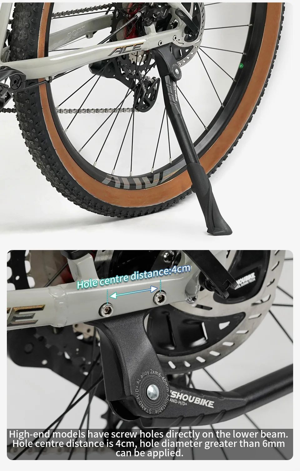 Jshoubike verstellbarer Fahrradst änder Aluminium legierung MTB/Schnee/Faltrad/Elektro fahrzeug Fahrrad Seiten fuß stütze 24-29 Zoll – Detail 15
