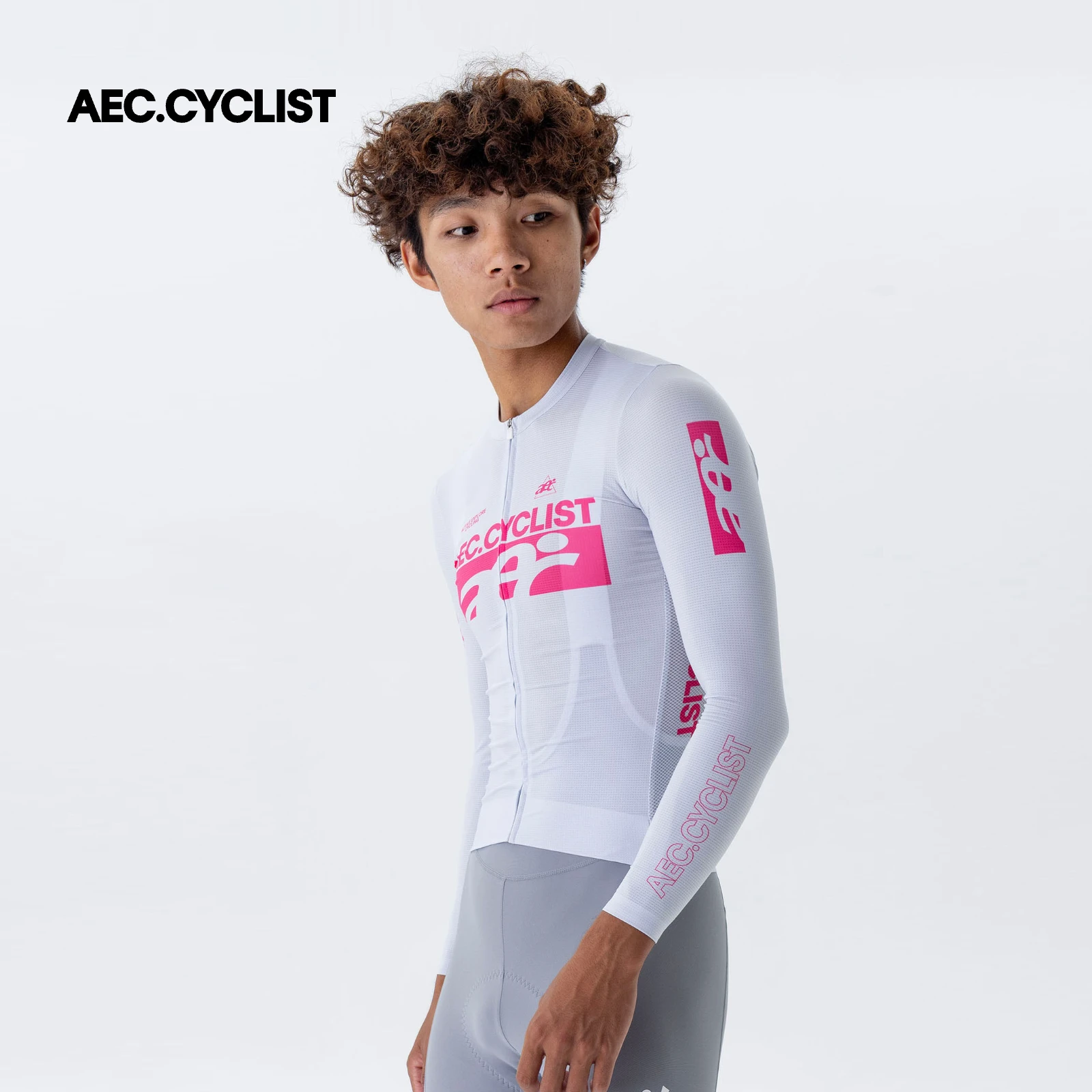 

AEC.CYCLSIT Men's Long Sleeve Cycling Jersey Full Zipper Slim Fit Road Bike Clothes Freedom Series Back Pocket Bicycle Jersey