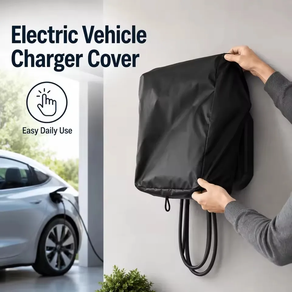 Electric Vehicle Charger Cover, Waterproof Rainproof Sunproof Dustproof, Wall Mounted Outdoor EV Charging Station Protective