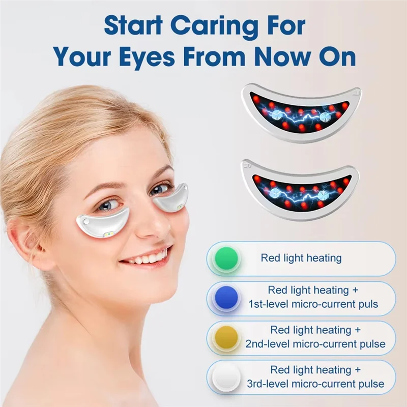 

-A89Z Red Light Eye Massager With EMS Anti-Aging Eye Care Device Portable Eye Rejuvenation Pads
