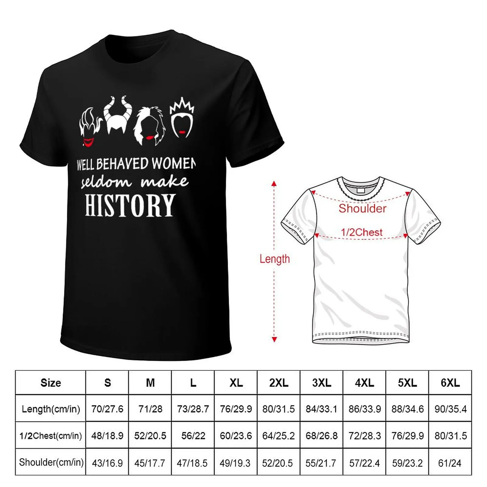 Well Behaved Women Seldom Make History T-Shirt anime t shirts oversize T-Shirt