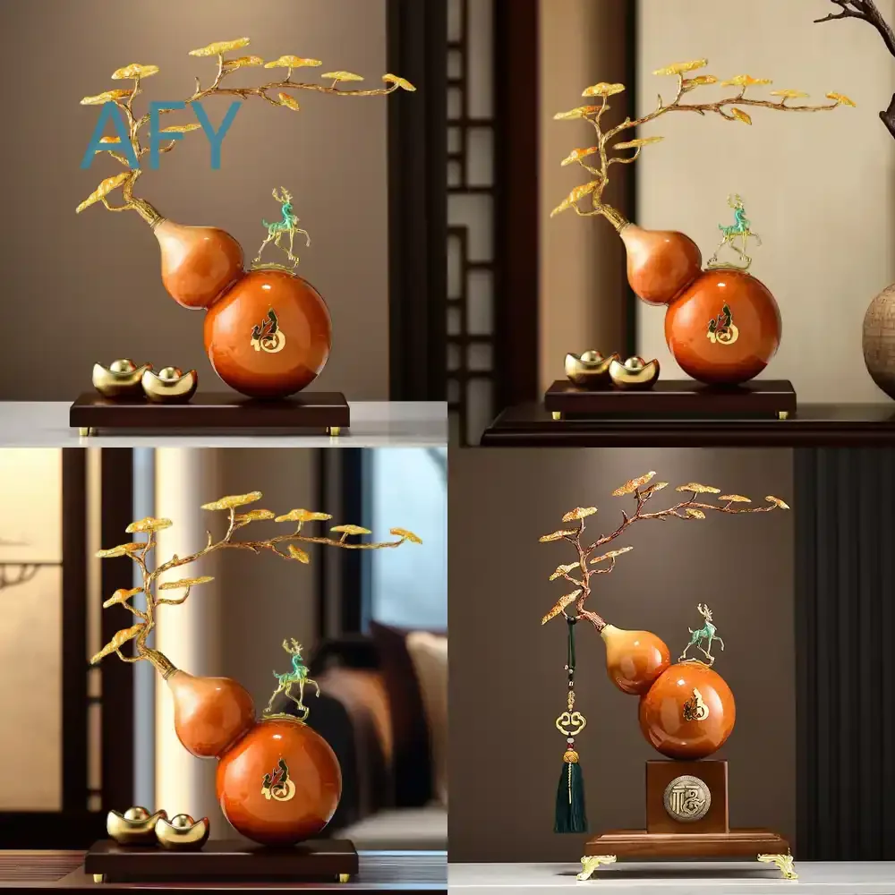 Lucky Wealth and Deer Ornament for Home Decoration for Living Room TV Stand Wine Cabinet Office New Home Gift