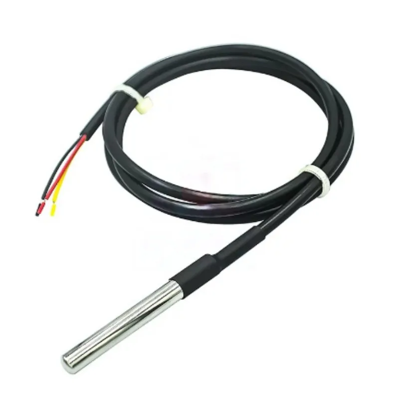 DS18B20 Stainless Steel Waterproof DS18B20 1M 2M 3M Thread Temperature Probe Temperature Sensor 18B20 Cable