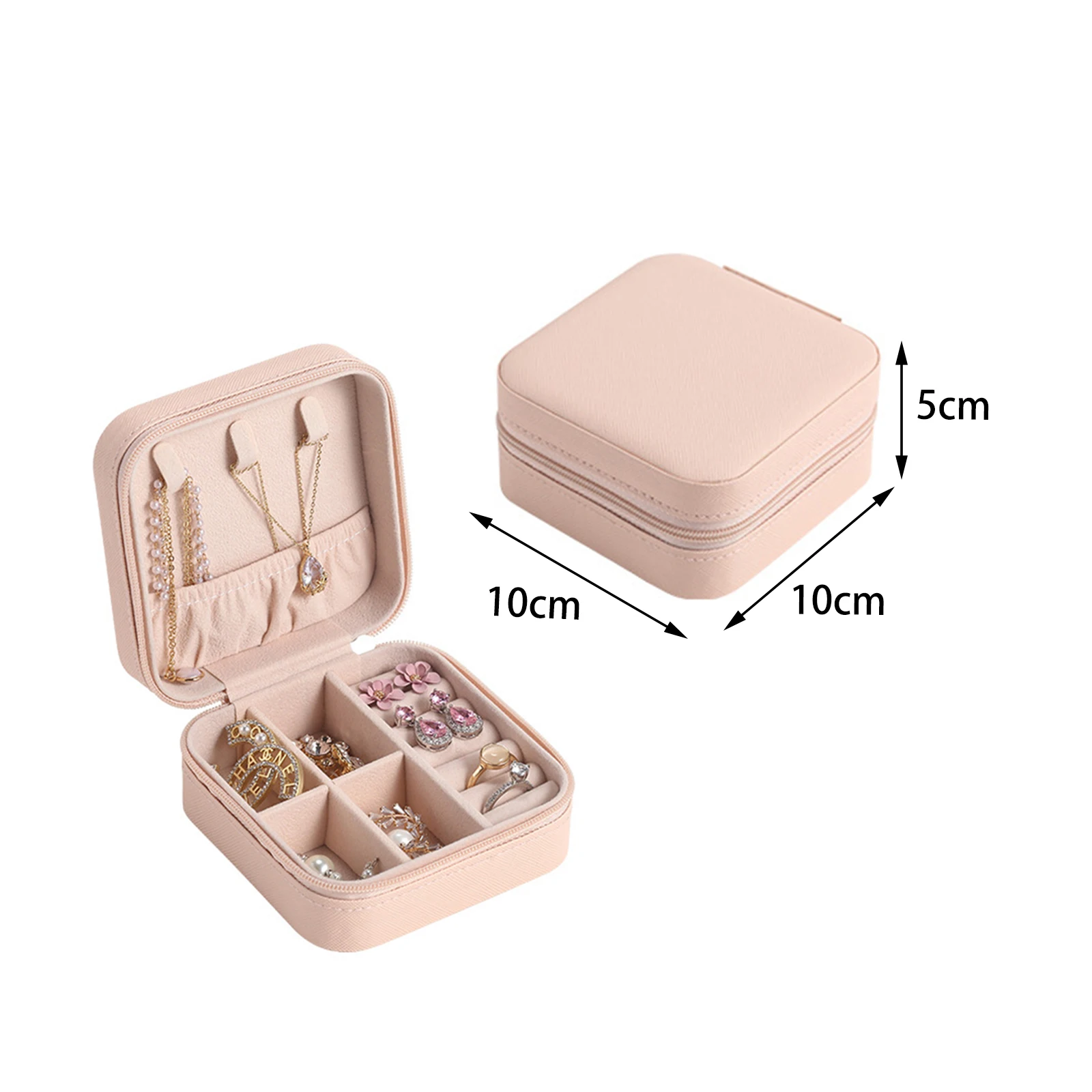 Jewelry Storage Box Portable Home Travel Ring Earrings Necklace Storage Case For Women Organizer Leather Display Case