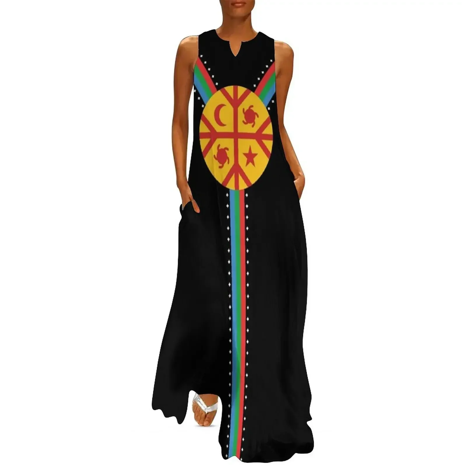 

Mapuche Indio Chile Argentina Long Dress Dress woman summer dresses cocktail dresses dress for woman