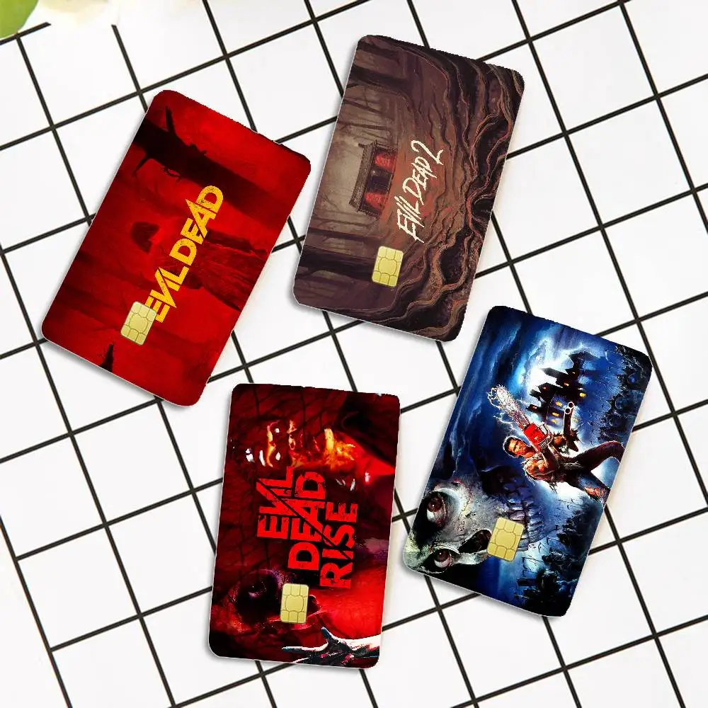 Película de terror Evil Dead juego Anime pegatina película funda de piel para pequeño grande sin Chip tarjeta de crédito de débito lado frontal