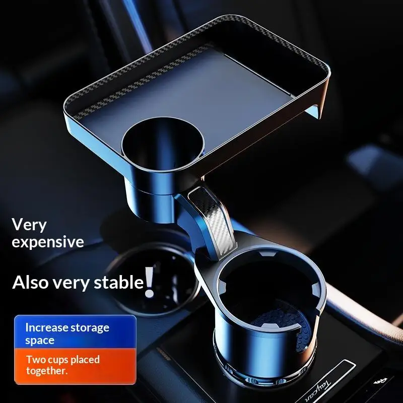 Premium Car Cup Holder Expander Multi Function Drink Holder With Food Tray 360 Degree Adjustable Base For Snack