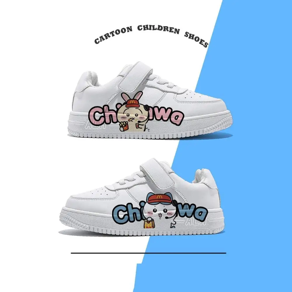 Anime Usagi Girls White Sneakers Cute Chiikawa Velcro Lightweight Casual Shoes Cartoon Student Sports Shoes Thick Sole Shoes