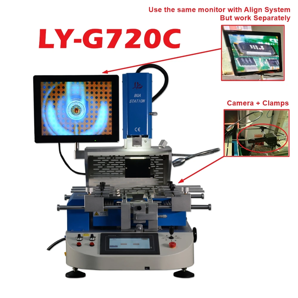 Полуавтоматическая ремонтная станция G720 LYBGA для демонтажа чипов печатных плат, SMD, OEM, SMT, GPU, CPU, консольных и материнских плат для мобильных телефонов
