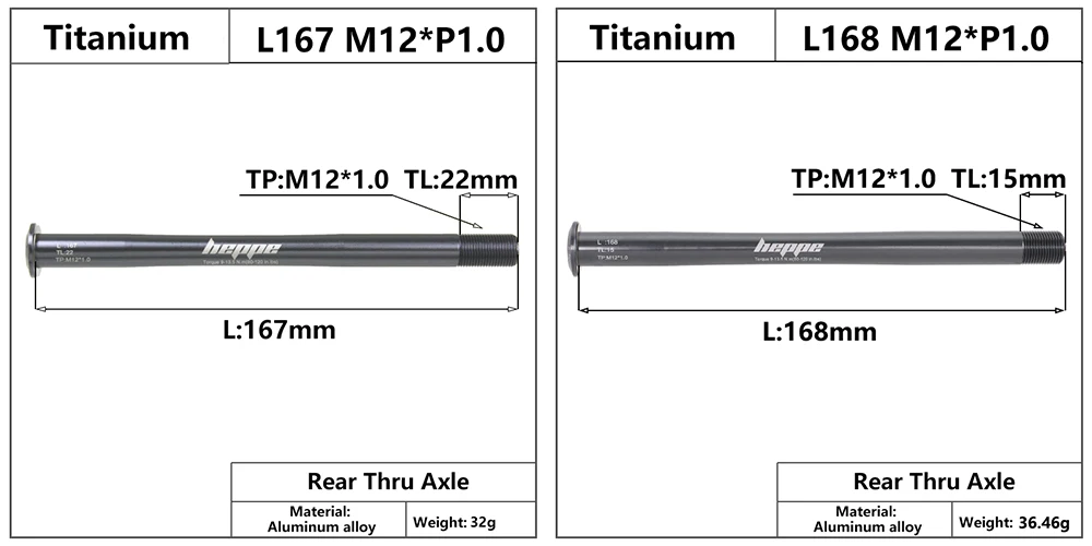 HEPPE MTB Rennrad Titan Steckachse Ultraleichte Fahrradachse 12x142 12x148 Hinterradnabe Steckachse Fahrradgabel 12x100 12x110 Welle – Detail 4