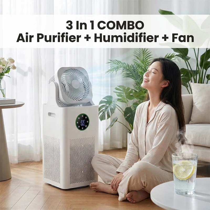 New Washable Hepa Water Based air Purifier Humidifier 2 in 1 for Home Office with Fan for Sale