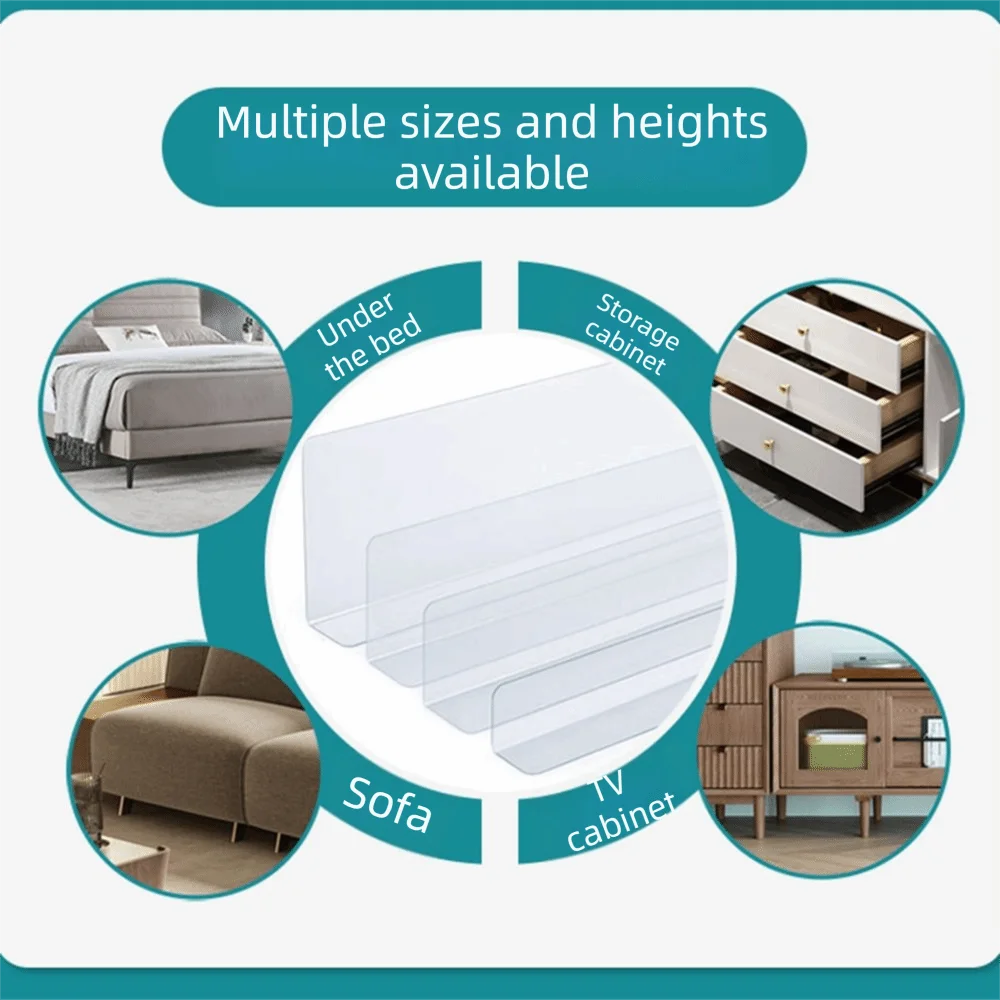 5Pcs Clear PVC Under Couch Blocker Heavy Duty Adjustable Pet Barrier Blocker Removable Panel Easy To Install Blocker