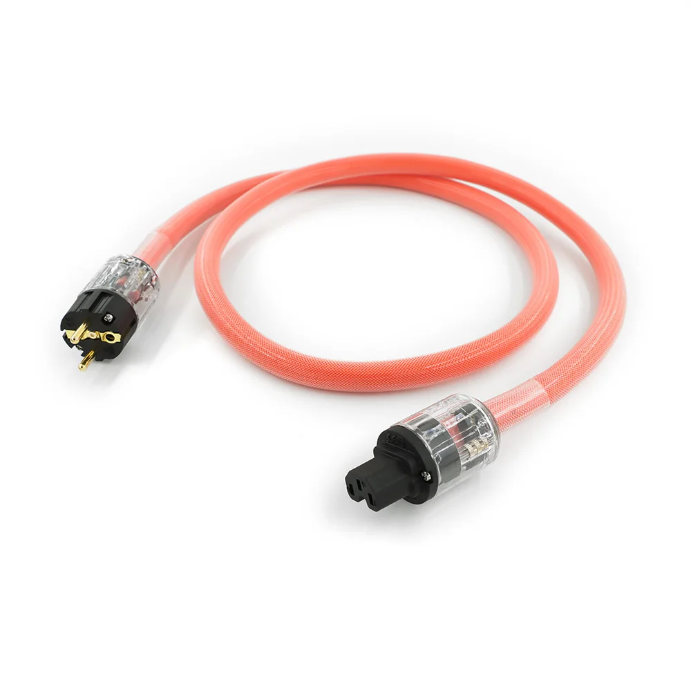 

High-Fidelity Audio Grade 5N Pure OCC Copper AC Power Lead European Plug IEC C13 Connector Model P-029E c-029