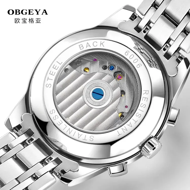 Swiss Opalga Business Watch - Multi-Function Tourbillon Calendar Men's Watch, Automatic Mechanical Dress Watch