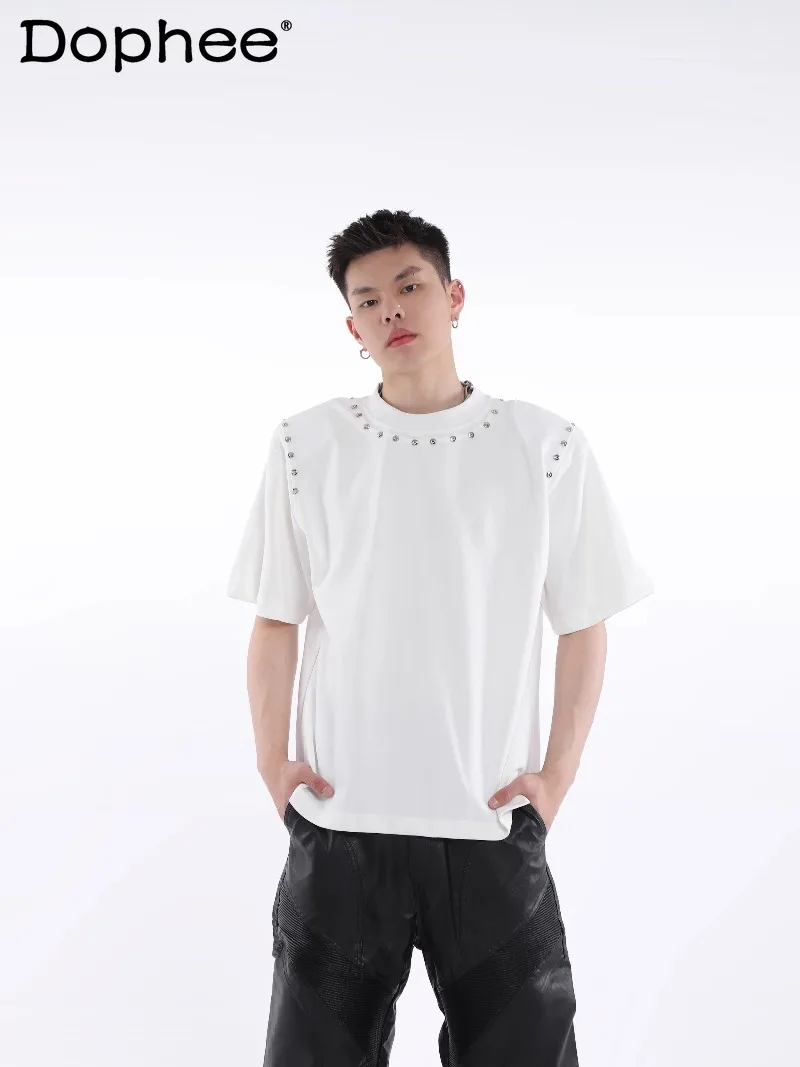 

2025 Men's Summer New Korean Version Ins Fashion Trend Round Neck Short Sleeve Loose Casual Versatile Base T-Shirt