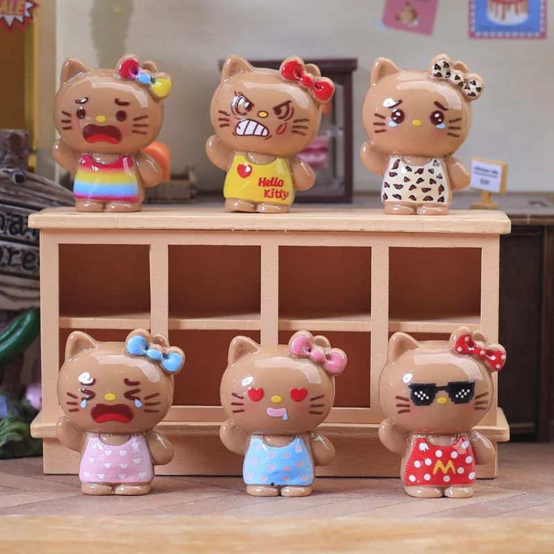 

5pcs Hello Kitty Accessories Cute Cartoon Toys Desktop Keychain DIY Decoration Travel Women Supplies Student Gift Wholesale