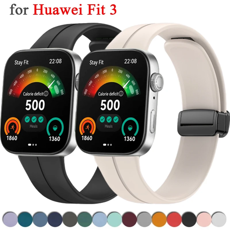 

Силиконовый ремешок для смарт-часов HUAWEI Watch FIT 3, спортивный браслет с магнитной пряжкой Для Huawei fit3, аксессуары для браслета