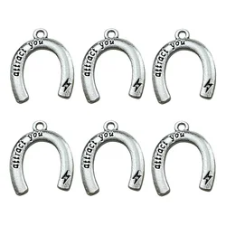 20pcs Tibetan Silver Material Horseshoe Pendant Beaded Bracelets Necklaces Jewelry Amulets DIY Accessories Wholesale