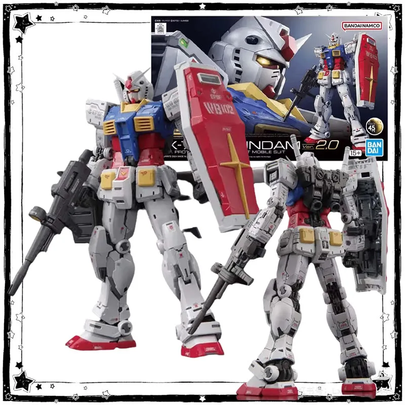 

In Stock Bandai Gundam Model Kit Anime Figures RG 1/144 RX-78-2 Gundam Ver2.0 Anime Action Figure Collection Model Toys Gifts