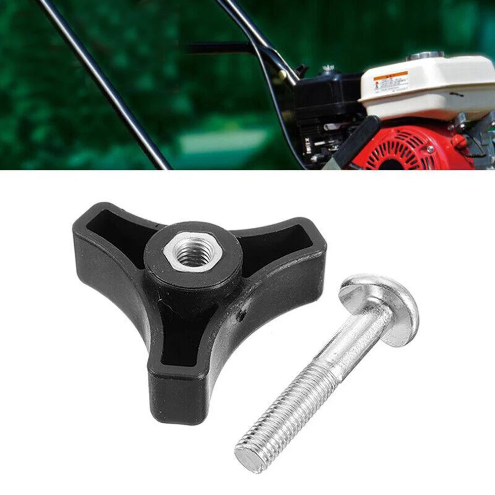 1/2 Set Triangle Handle Knob Nut And Bolt Set Plastic Screw With Metal Bolt Replacement Parts Lawn-Mower Accessories