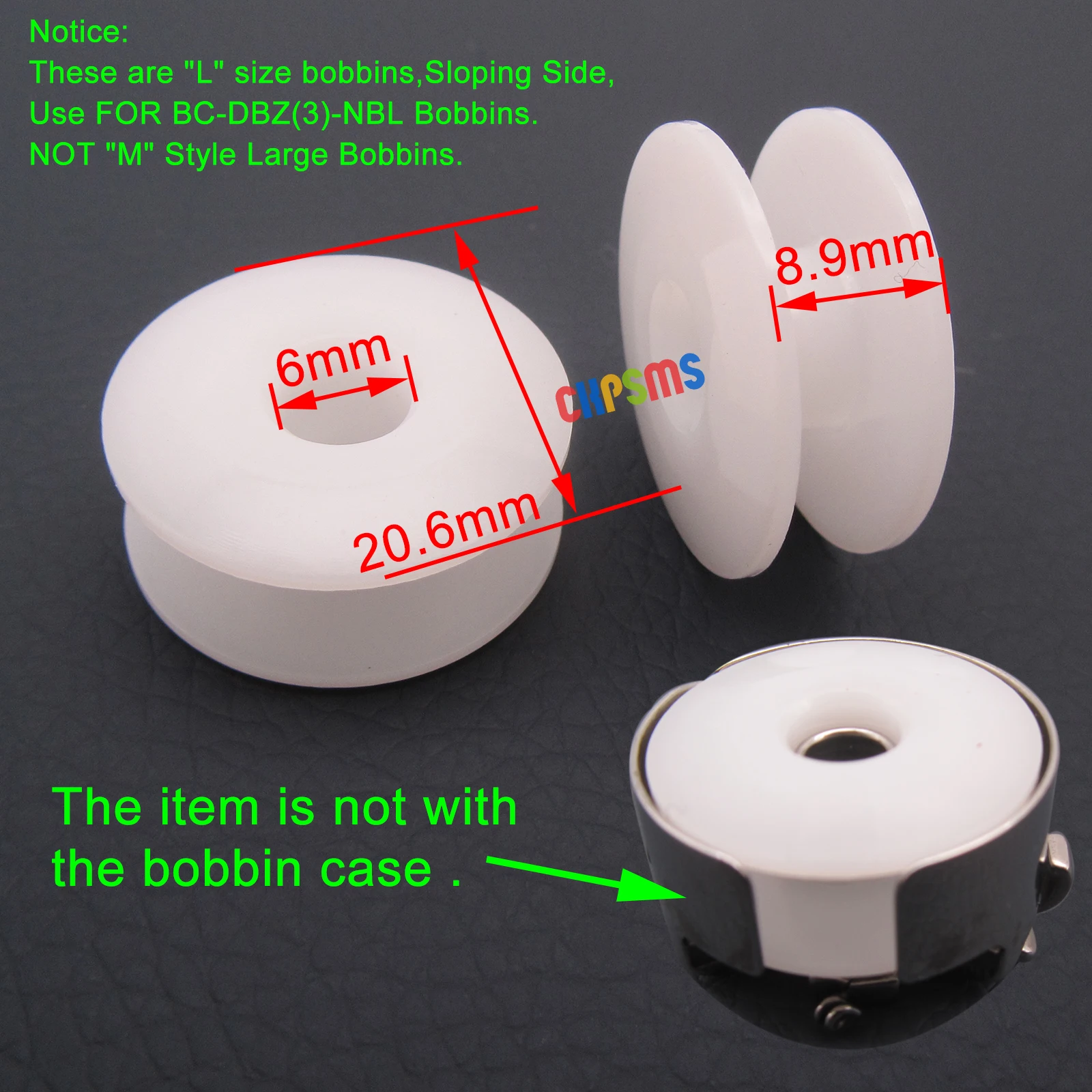 White Plastic Small L Size Embroidery Bobbins FOR Barudan / Tajima / Melco /SWF